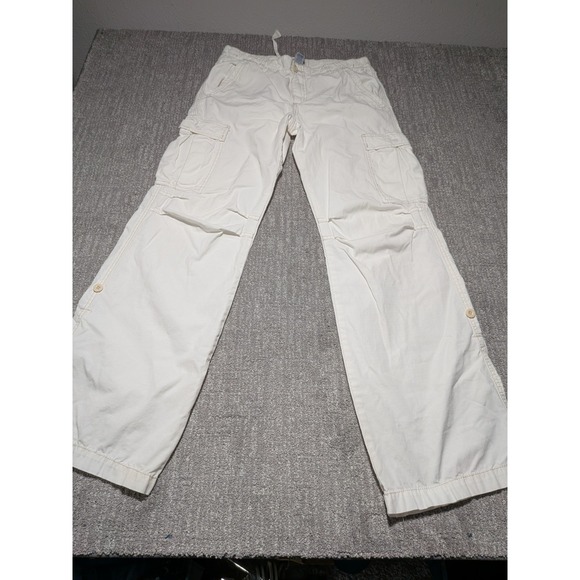 Vintage Polo Jeans Co Ralph Lauren Cargo Pants Women's‎ 8 White Military Surplus - Picture 1 of 9